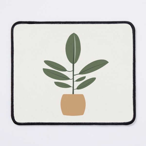 Item preview, Minimalist Rubber Plant in Pot - Modern Flat Design Botanical Art designed and sold by The Flat Lab.