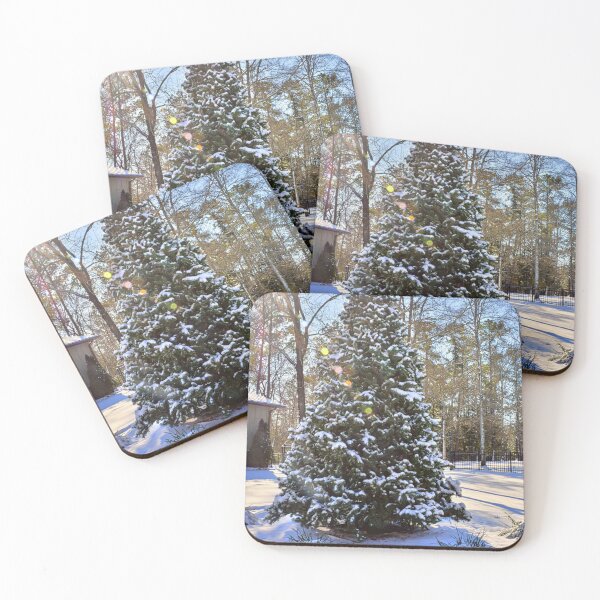 Item preview, Sunlit Snowy Evergreen Tree designed and sold by LisaWootenPhoto.