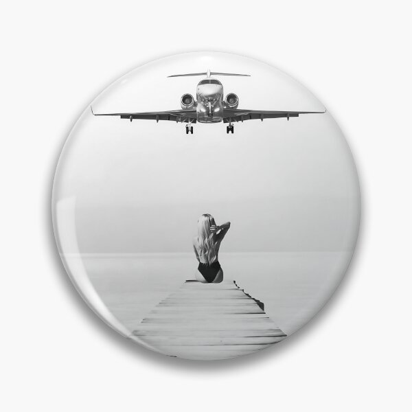 Item preview, Steady As She Goes 3; aircraft coming in for an island landing black and white photography- photographs designed and sold by Astrid Arkhangelsky.