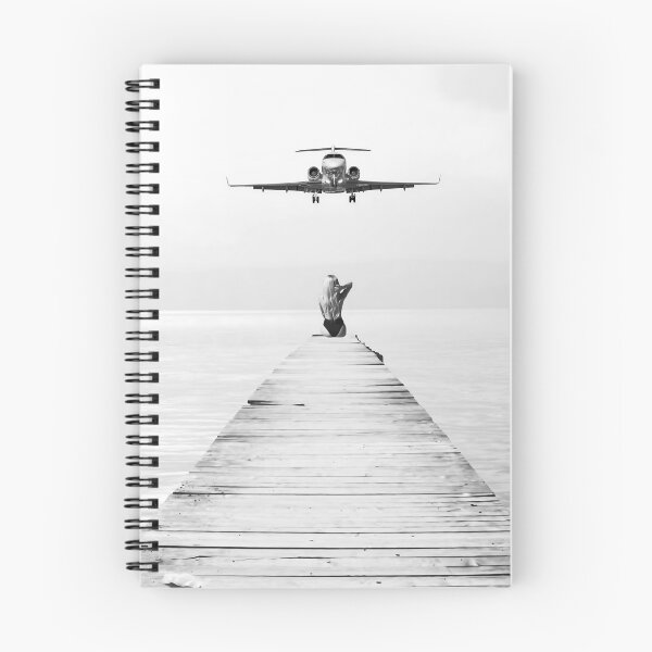 Item preview, Steady As She Goes 3; aircraft coming in for an island landing black and white photography- photographs designed and sold by Astrid Arkhangelsky.