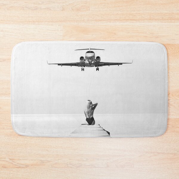 Item preview, Steady As She Goes 3; aircraft coming in for an island landing black and white photography- photographs designed and sold by Astrid Arkhangelsky.