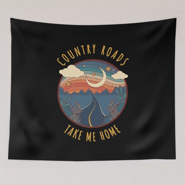 Item preview, Vintage Retro Country Roads Take Me Home Mountain Landscape designed and sold by Shopeon Designs.