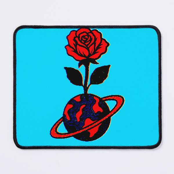 Item preview, Stylized rose on a small planet, retro video game illustration  designed and sold by Moonshroomarts.