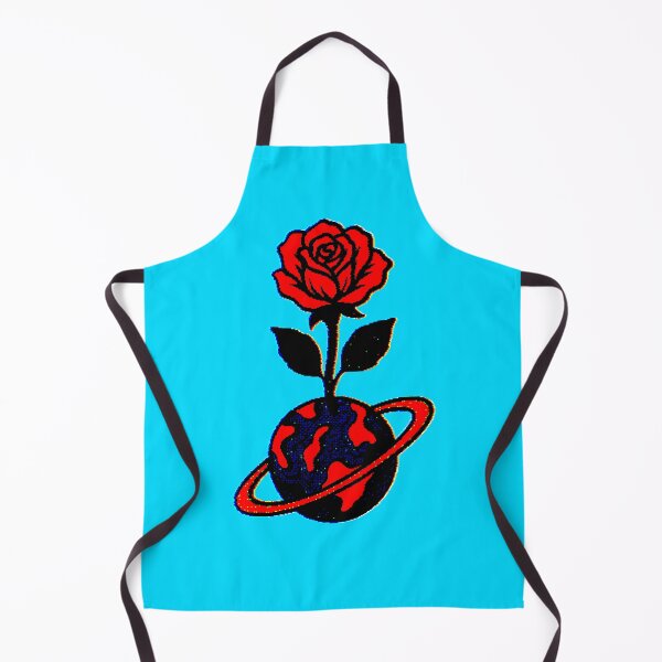 Item preview, Stylized rose on a small planet, retro video game illustration designed and sold by Moonshroomarts.