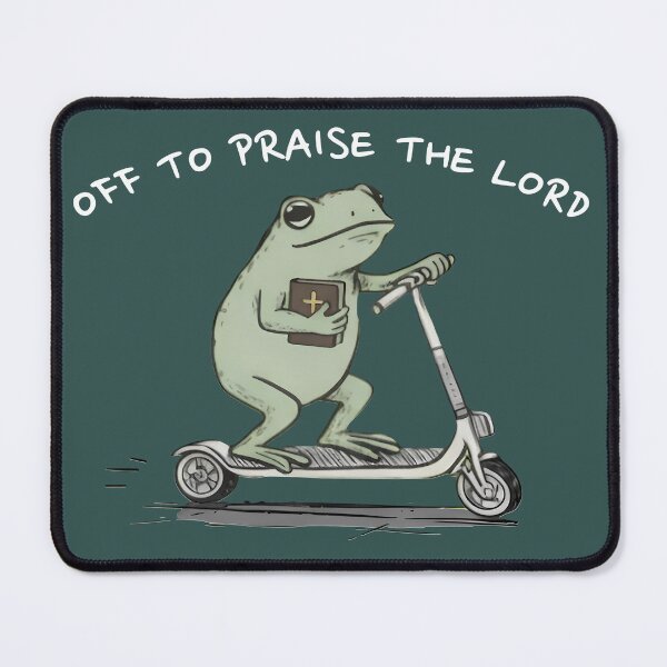 Item preview, Christian, Garment Dyed, Funny Frog Off To Praise The Lord Top, Bible Study Humor designed and sold by DangeRilanman.