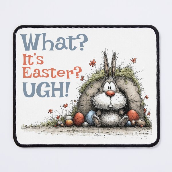 Item preview, Grumpy Easter Bunny “UGH” – Funny Sarcastic Easter T‑Shirt designed and sold by lucidfrog.