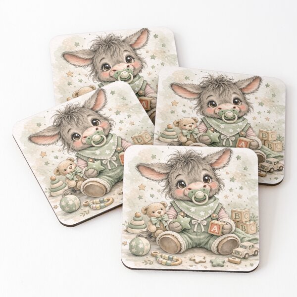 Item preview, Sweet Baby boy Donkey – Cute Nursery Illustration designed and sold by OneStopDonkeyShop.