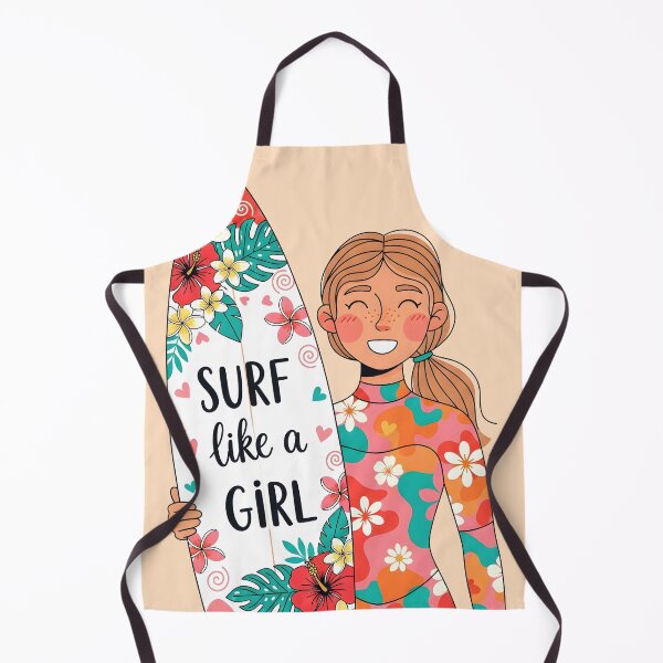 Item preview, Surf Like a Girl – Smiling Surfer Girl with Board designed and sold by Sea Gem.