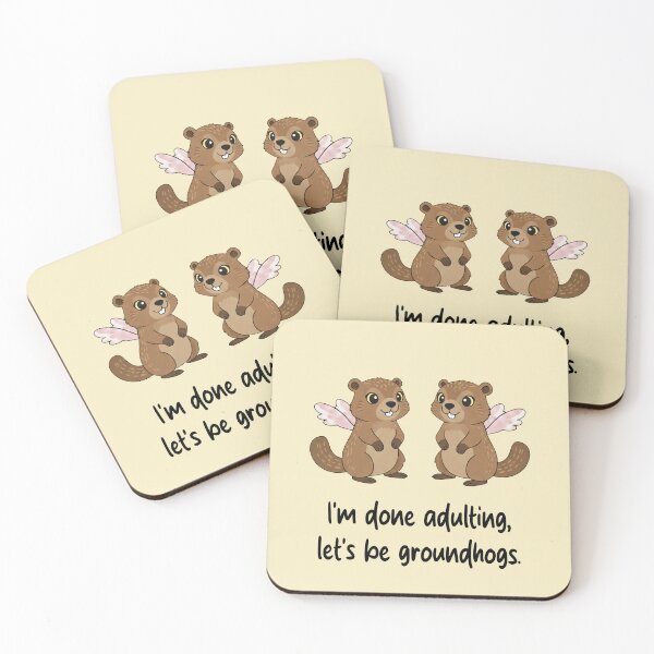 Item preview, Funny Groundhog I'm Done Adulting Lets Be Groundhogs Animal Boys Girls Kids designed and sold by FurryHavenPH.