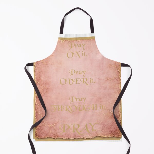 Item preview, Pray On It Pray Over It Pray Through It Pink Parchment Wall Art, Gold Script Christian Inspirational Quote, Baptism Keepsake Dedicated to Jubilee and Glory designed and sold by TerScott.