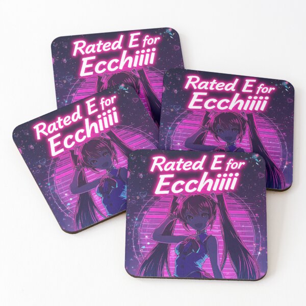 Item preview, Rated E For Ecchiiii Funny Anime Waifu Neon Vaporwave Aesthetic designed and sold by ConfuseLab Alt.