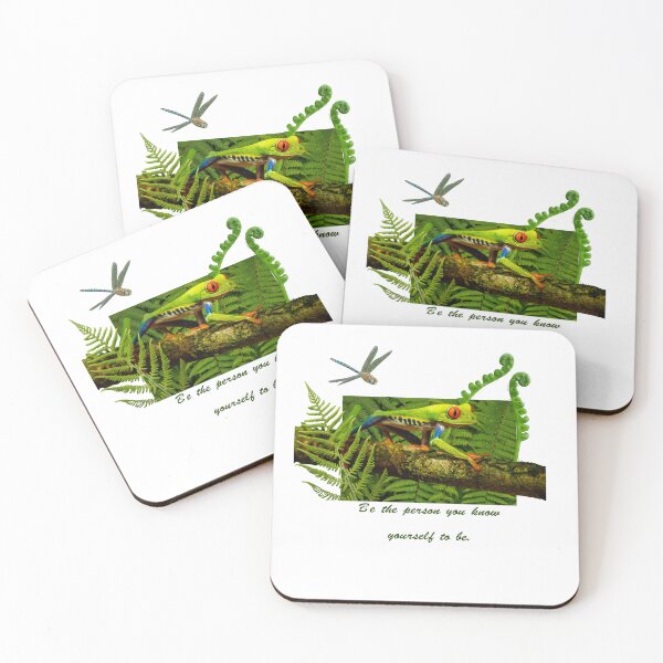 Item preview, Red-eyed Tree Frog Tropical Jungle Collage designed and sold by Diece studio .