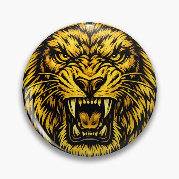 Item preview, Golden Roaring Lion Head – Powerful King Lion Artwork designed and sold by Abujarshaikh1.