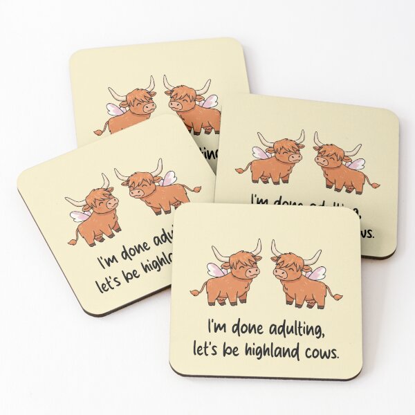 Item preview, Funny Highland Cow I'm Done Adulting Lets Be Highland Cows Animal Boys Girls Kids designed and sold by FurryHavenPH.