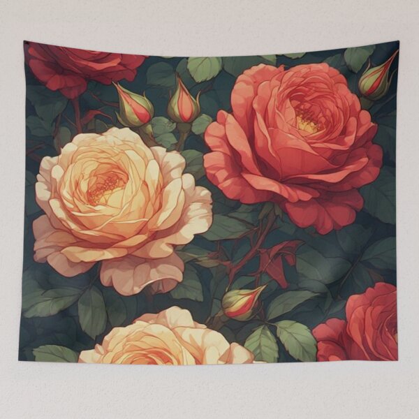 Item preview, Amber & Crimson: Vintage Rose Thicket designed and sold by Jimakmo.