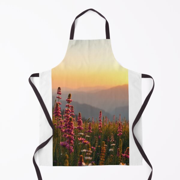 Item preview, Golden sunset over wildflower meadow mountains designed and sold by Vida e Arte.