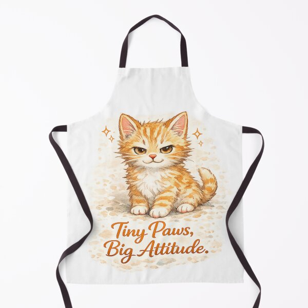Item preview, Tiny Paws, Big Attitude – Cute Watercolor Confident Kitten Illustration designed and sold by Nusha Creations.