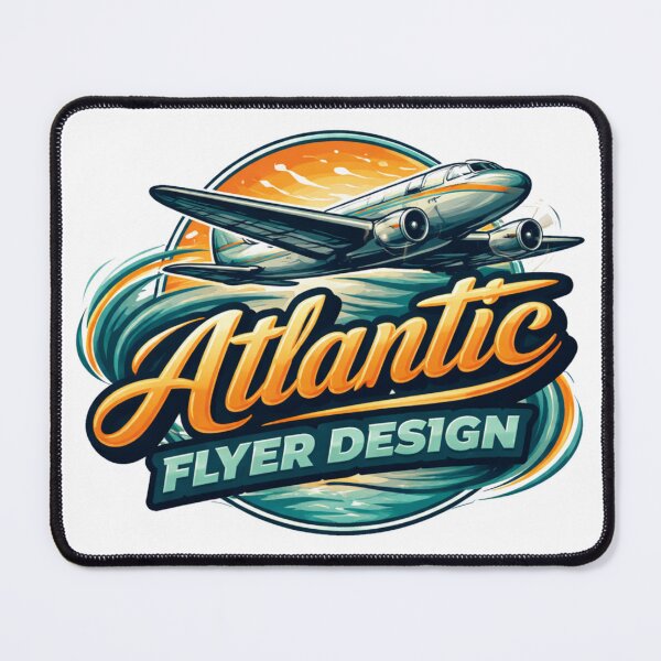 Artikelvorschau, Retro-Flugzeugreisedesign – Atlantic Flyer Vintage-Luftfahrtgrafik für Piloten. entworfen und verkauft von Atlantic Flyer Designs.