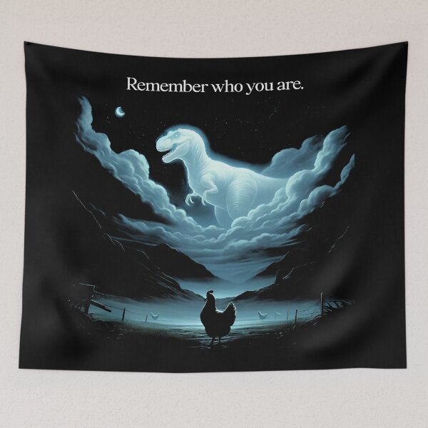 Item preview, Remember Who You Are , Funny Evolution Joke Meme shirt, Chicken Dinosaur designed and sold by JiscoRomanela.