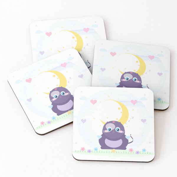 Item preview, Dreaming Moon Stars Kawaii Cat Night  designed and sold by kawaiibloomshop.