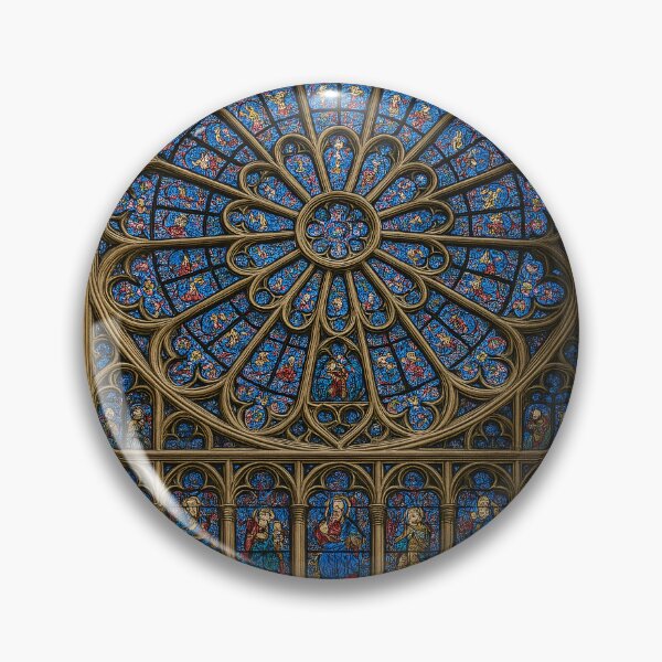 Item preview, Notre Dame Rose Window Print – French Gothic Stained Glass Art designed and sold by ClearingCache.