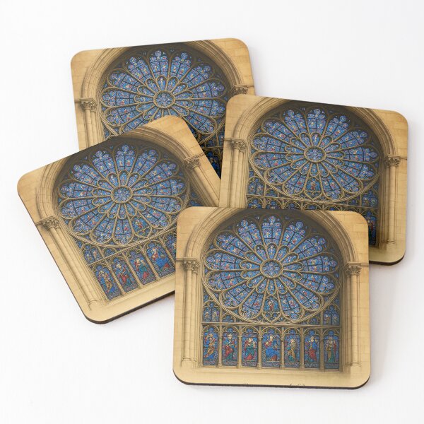 Item preview, Notre Dame Rose Window Print – French Gothic Stained Glass Art designed and sold by ClearingCache.
