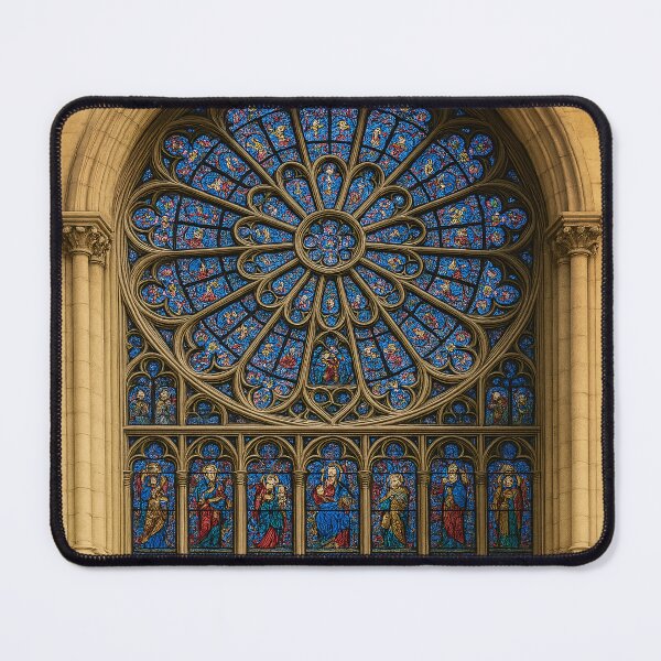 Item preview, Notre Dame Rose Window Print – French Gothic Stained Glass Art designed and sold by ClearingCache.