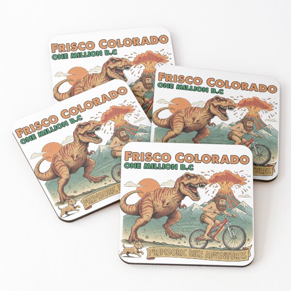 Item preview, Frisco Colorado One Million B.C. T-Rex and Caveman Bike  designed and sold by TeeARTHY.