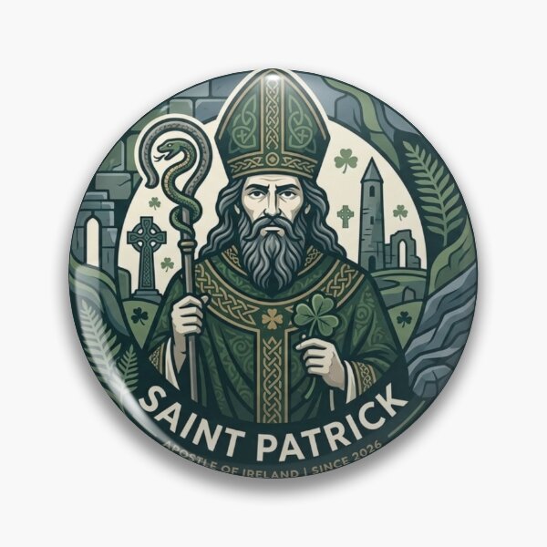 Item preview, Saint Patrick Apostle of Ireland - Vintage Celtic Heritage Illustration designed and sold by Wear Sculpt.
