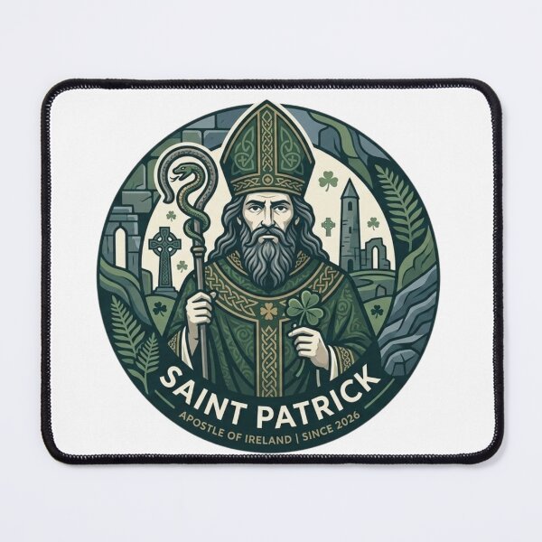 Item preview, Saint Patrick Apostle of Ireland - Vintage Celtic Heritage Illustration designed and sold by Wear Sculpt.