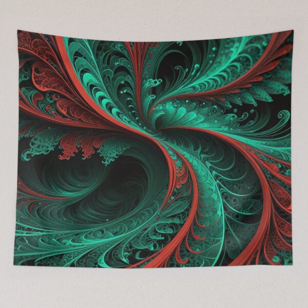 Item preview, Emerald Crimson Fractal Bloom designed and sold by Harmonic_Layers.