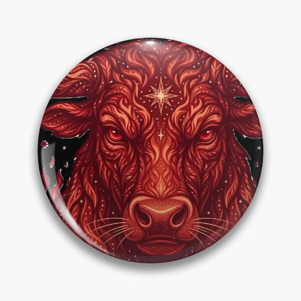 Item preview, Primordial Fire Bull - Celestial Minotaur & Flame Guardian Emblem designed and sold by PawsyVibe.
