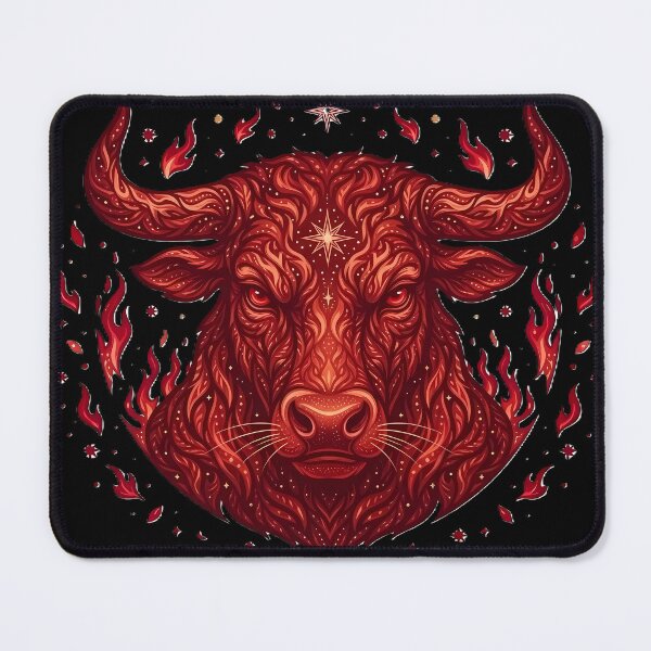 Item preview, Primordial Fire Bull - Celestial Minotaur & Flame Guardian Emblem designed and sold by PawsyVibe.