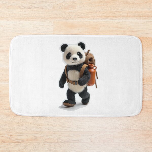Item preview, Cute Panda Bear Hiking with Brown Backpack designed and sold by Fikuall.