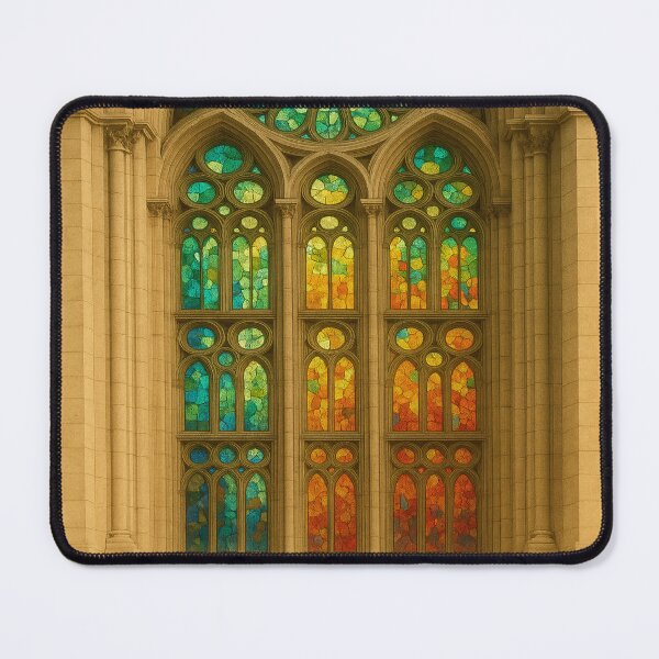 Item preview, Sagrada Familia Stained Glass Window Print: Gaudi Architecture designed and sold by ClearingCache.