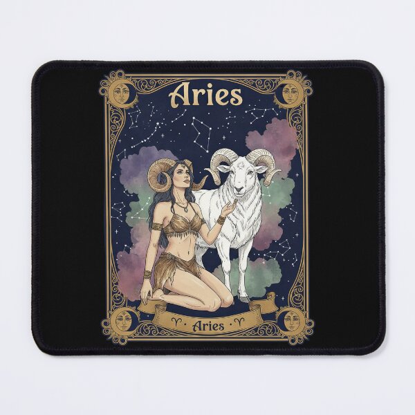 Item preview, Aries Zodiac Sign Goddess with White Ram Astrology designed and sold by TeeARTHY.