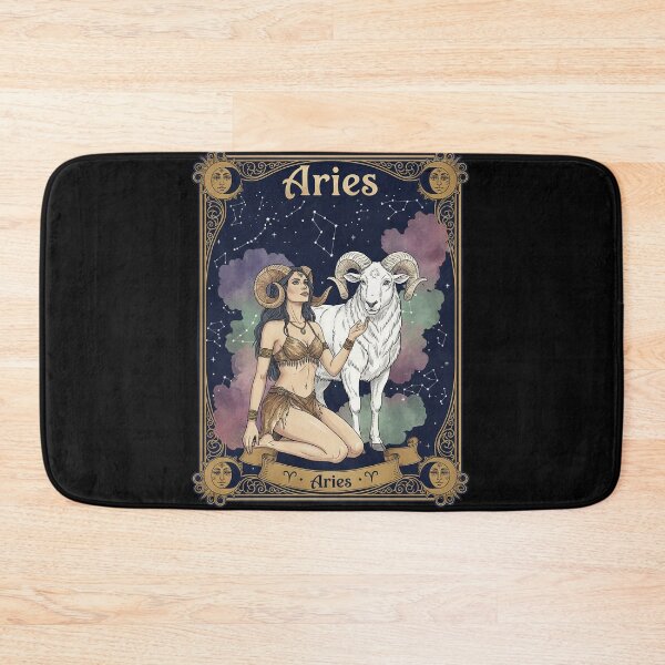 Item preview, Aries Zodiac Sign Goddess with White Ram Astrology  designed and sold by TeeARTHY.