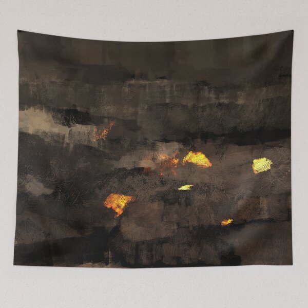 Item preview, Landscape destruction fire geology rocks painting digital illustration designed and sold by christianmuller.