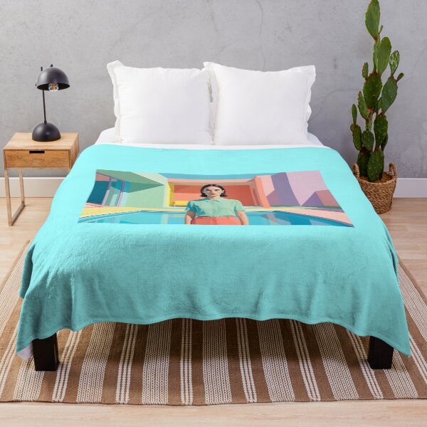 Item preview, Wes Anderson Aesthetic Woman | Pastel Architecture & Pool Illustration | Retro Minimalist Art designed and sold by SergioMiklos.