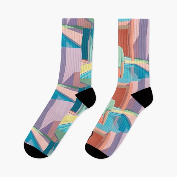 Item preview, Wes Anderson Aesthetic Woman | Pastel Architecture & Pool Illustration | Retro Minimalist Art designed and sold by SergioMiklos.