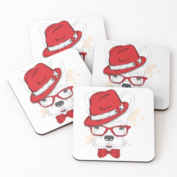Item preview, Hipster French Bulldog Illustration — Dapper Dog with Red Fedora and Bow Tie designed and sold by Colorful-Garden.