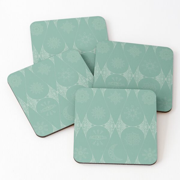 Item preview, Retro Nouveau Mystic Tiles - stained glass geometric pattern - Soft Mint designed and sold by Elodie-Motifs.