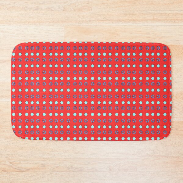 Item preview, Light Blue Cogs and Cyan Stars on Red background pattern designed and sold by fev-rocks.