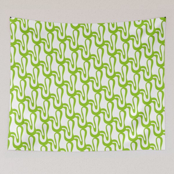 Item preview, Pop Wiggle Contemporary Abstract Pattern in Lime Green and White designed and sold by kierkegaard.