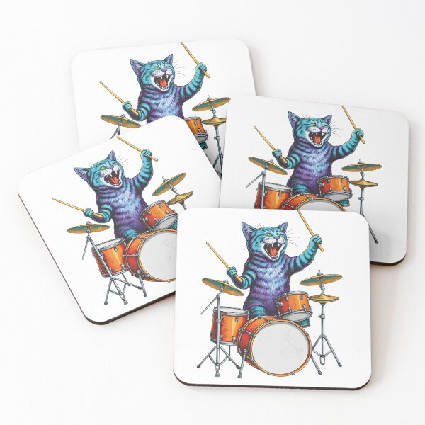 Item preview, Cat Playing Drums, Retro Animal Playing Instrument, Music 90s, Drums Gifts, Cat Funny designed and sold by DesignDenDo ⭐⭐⭐⭐⭐.