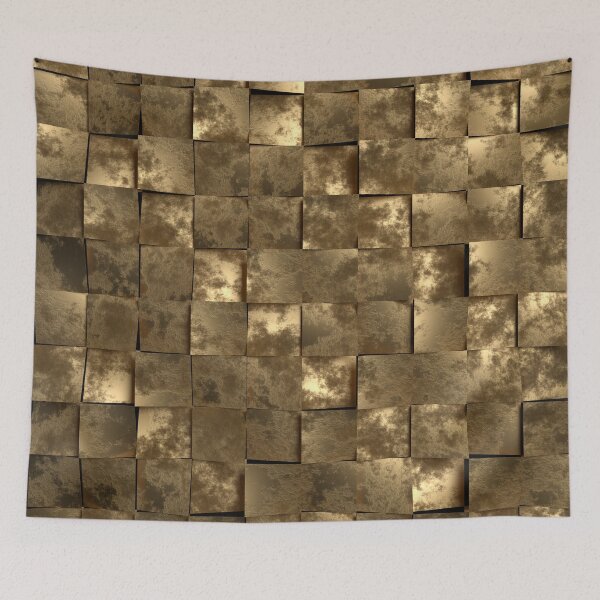 Item preview, Shiny, slanted tiles with erosion, metallic look designed and sold by lathspell.