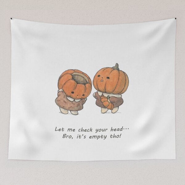 Item preview, Funny Pumpkin Head Bro It's Empty Tho Spooky Cute Halloween Illustration designed and sold by ahabboud.