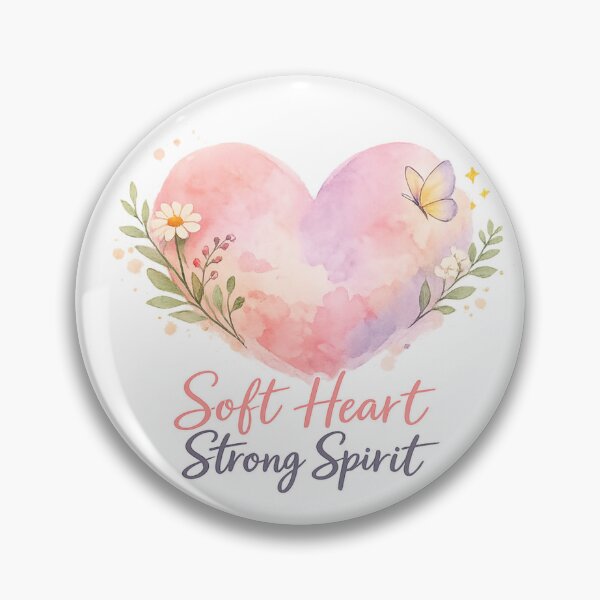 Item preview, Soft Heart, Strong Spirit – Watercolor Inspirational Quote Aesthetic Design designed and sold by StickyDelights.