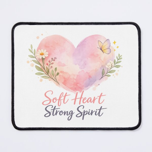 Item preview, Soft Heart, Strong Spirit – Watercolor Inspirational Quote Aesthetic Design designed and sold by StickyDelights.