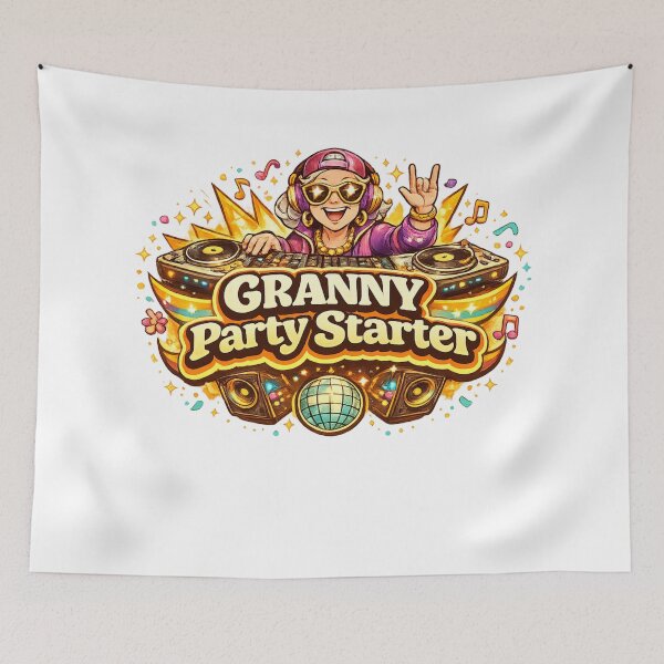 Item preview, Granny Party Starter Funny Grandma Shirt | Fun Party Grandma Gift | Retro Humor Design designed and sold by TKOprintdesigns.